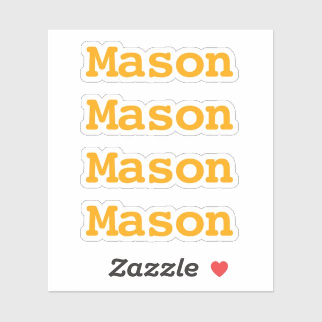 Sticker Nom d'enfant personnalisé pour l'école Orange (Feuille)