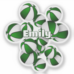 Sticker nom des enfants sur le vert blanc de l'équipe coul