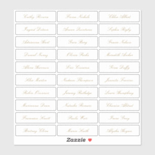 Sticker Nom d'invité de l'écriture élégante classique en o