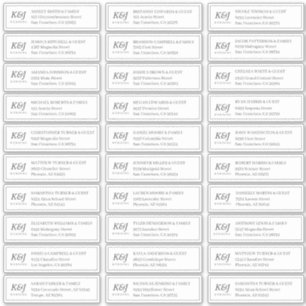 Sticker Nom d'invité Mariage Monogramme classique Adresse