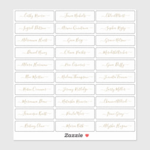 Sticker Nom d'invité transparent or simple moderne