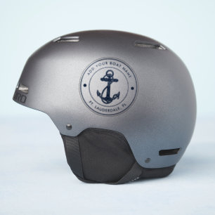 Sticker Nom du bateau nautique Marine Blue Ancre Bateau Cu