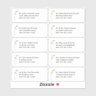 Sticker Nom du Fleur sauvage unique Mariage Adresse du cli