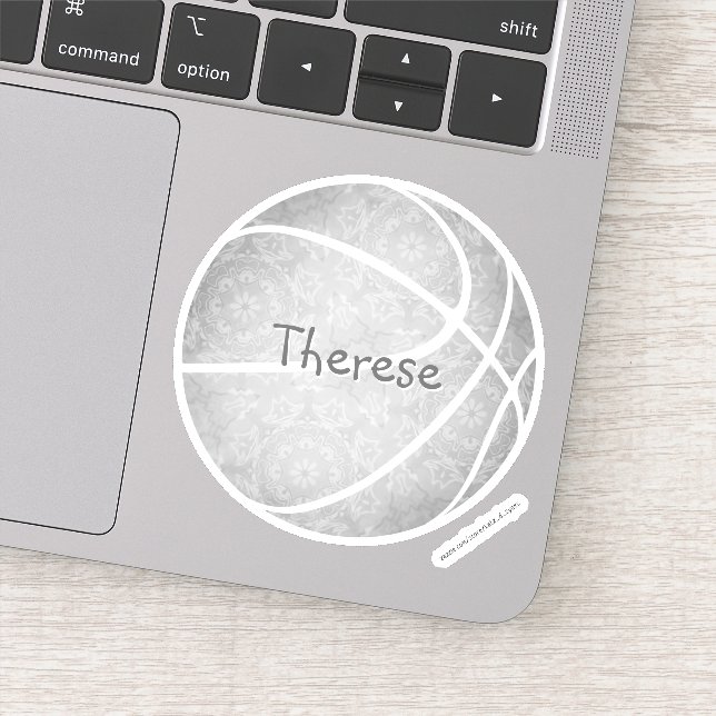 Sticker nom du joueur de basket-ball gris monochromatique (Détail)