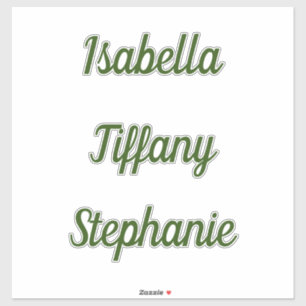 Sticker Nom du monogramme Forêt Baby shower vert Anniversa