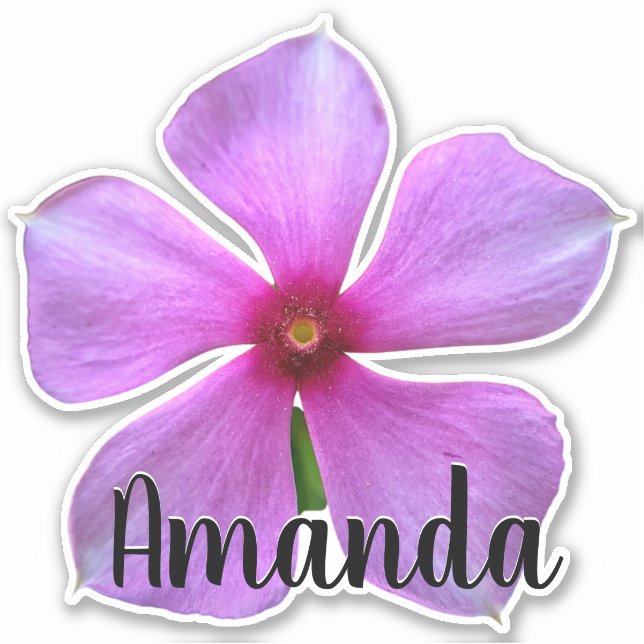 Sticker Nom du monogramme violet Flower Nature Plante mou (Devant)