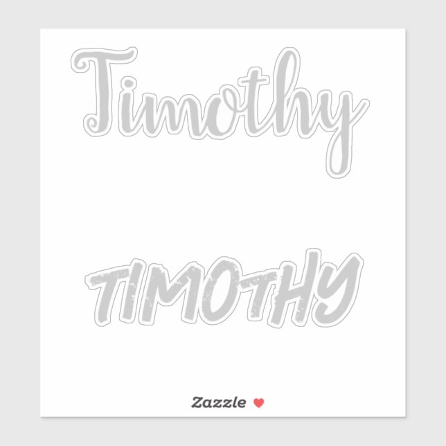 Sticker Nom du timothy gris, (Feuille)