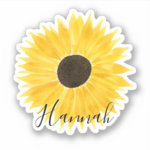 Sticker Nom du tournesol aquarelle