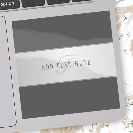 Sticker Nom élégant & Monogramme Lettrage (ou autre texte)
