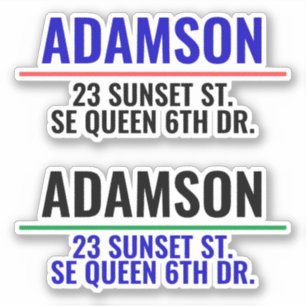 Sticker Nom et adresse de famille - Boîte aux lettres pers