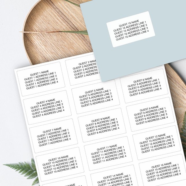 Sticker Nom et adresse de l'invité pour 15 enveloppes d'in (Créateur téléchargé)