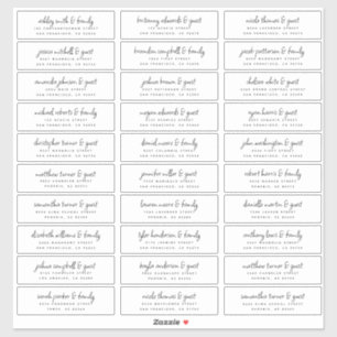 Sticker Nom et adresse du client mariage Moderne Chic Amus