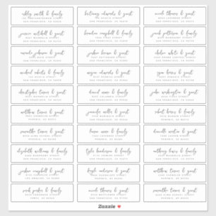 Sticker Nom et adresse du client mariage Moderne Simple Ch
