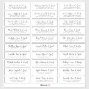 Sticker Nom et adresse du client mariage Simple Modern Chi