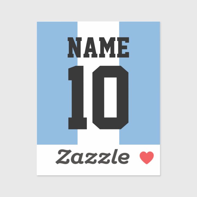 Sticker Nom et numéro personnalisés Argentine Indicateur (Feuille)