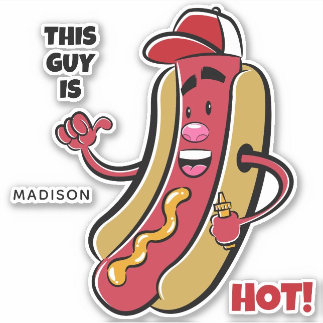 Sticker Nom et texte personnalisés Hot Dog (Devant)