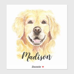 Sticker Nom fait sur commande animal de chien de golden