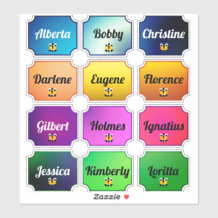 Sticker Nom Jeu De Belles Couleurs Avec Un Visage 