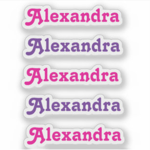 Sticker Nom mignon rose et pourpre de la fille