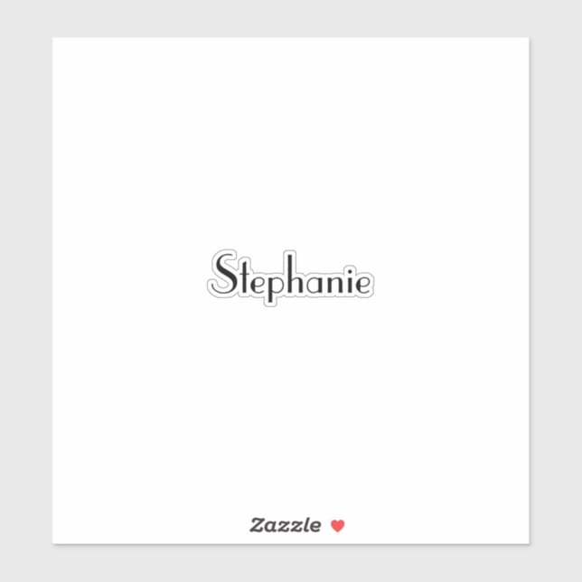 Sticker Nom Monogram Modèle noir blanc personnalisé (Feuille)