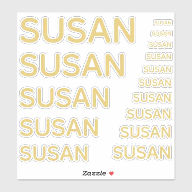 Sticker Nom personnalisé 15 tailles Simple Golden (Feuille)