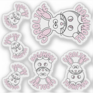 Sticker Nom personnalisé Animal de ferme de lapin