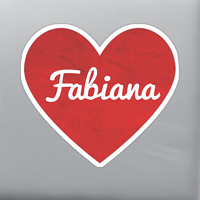 Sticker Nom personnalisé Cœur rouge classique Je t'aime  (Créateur téléchargé)