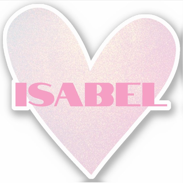 Sticker Nom personnalisé Cool Pastel Forme de cœur Tendanc (Devant)