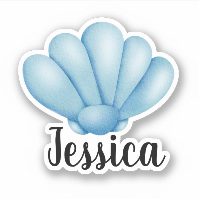 STICKER NOM PERSONNALISÉ COQUILLE MARINE (Devant)