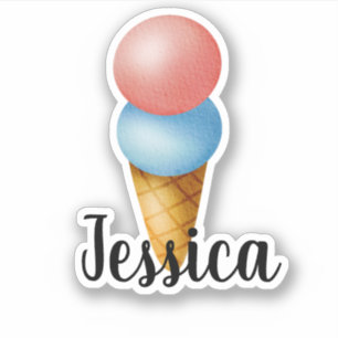 STICKER NOM PERSONNALISÉ CRÈME DE GLACE