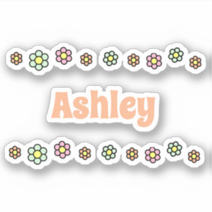 Sticker Nom personnalisé de la ligne de fleurs les année