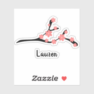 Sticker Nom personnalisé du dessin de la branche de fleur 
