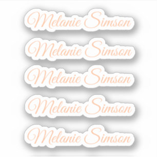 Sticker Nom personnalisé écriture elegante flou pêche