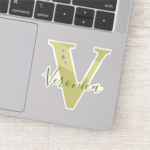 Sticker Nom personnalisé élégant Faux Diamants
