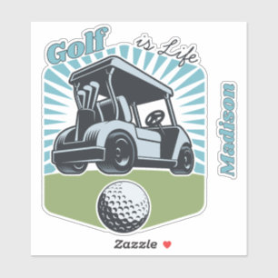 Sticker Nom personnalisé Golf est vie