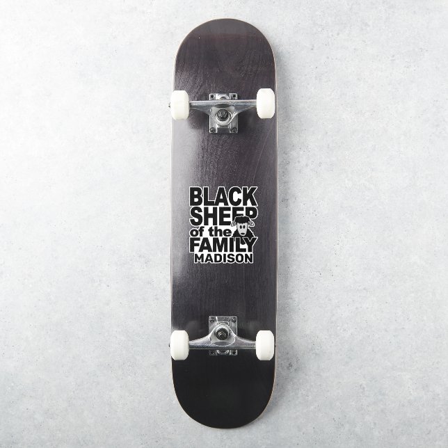 Sticker Nom personnalisé "Mouton noir" (Skateboard)