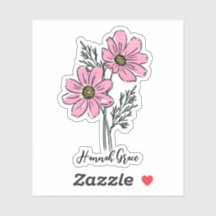 Nom personnalisé Octobre Fleur de naissance Cosmos