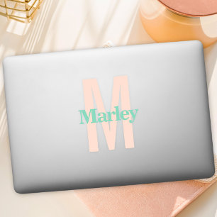 Sticker Nom personnalisé Portable de logo Monogramme moder