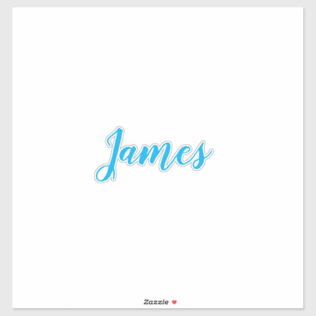 Sticker Nom personnalisé Simple Bleu Blanc Cool tendance (Feuille)