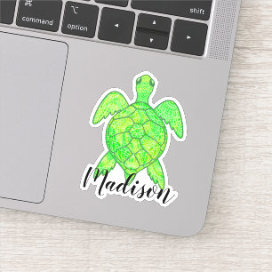 Sticker Nom personnalisé Zen Mandala Turtle