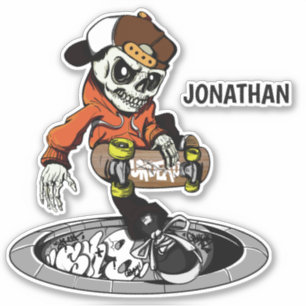 Sticker Nom personnalisé Zombie Skater