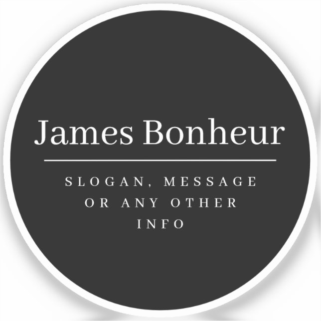 Sticker Nom professionnel moderne simple | Noir (Recto)