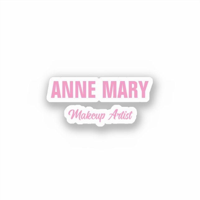 Sticker Nom rose pâle Maquillage Artiste Entreprise Person (Recto)