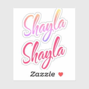 Sticker Nom Shayla lettre cursive x2