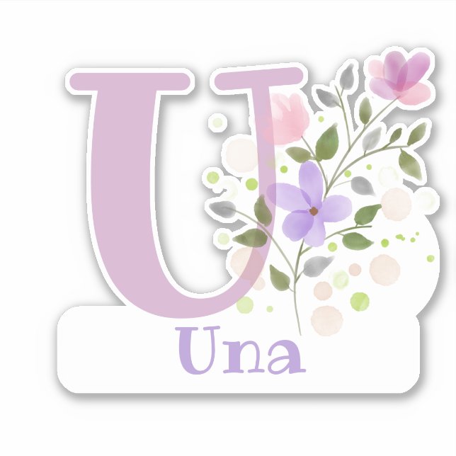 Sticker Nom Una avec la coupure de l'autocollant Lettre U (Devant)