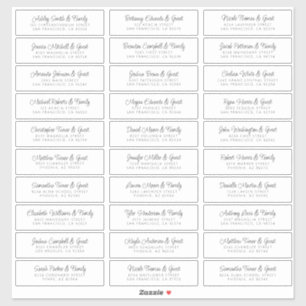 Sticker Noms d'hôtes mariages Adresse Chic Moderne Simple