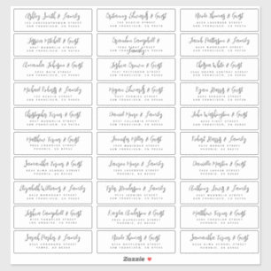 Sticker Noms d'hôtes mariages Moderne Simple Noir et Blanc