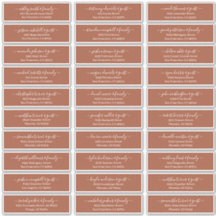 Sticker Noms et adresses des invités de mariage en script