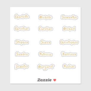 Sticker Noms individuels Élégant script de calligraphie or