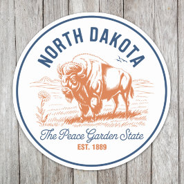 Sticker North Dakota Bison | The Peace Garden State
